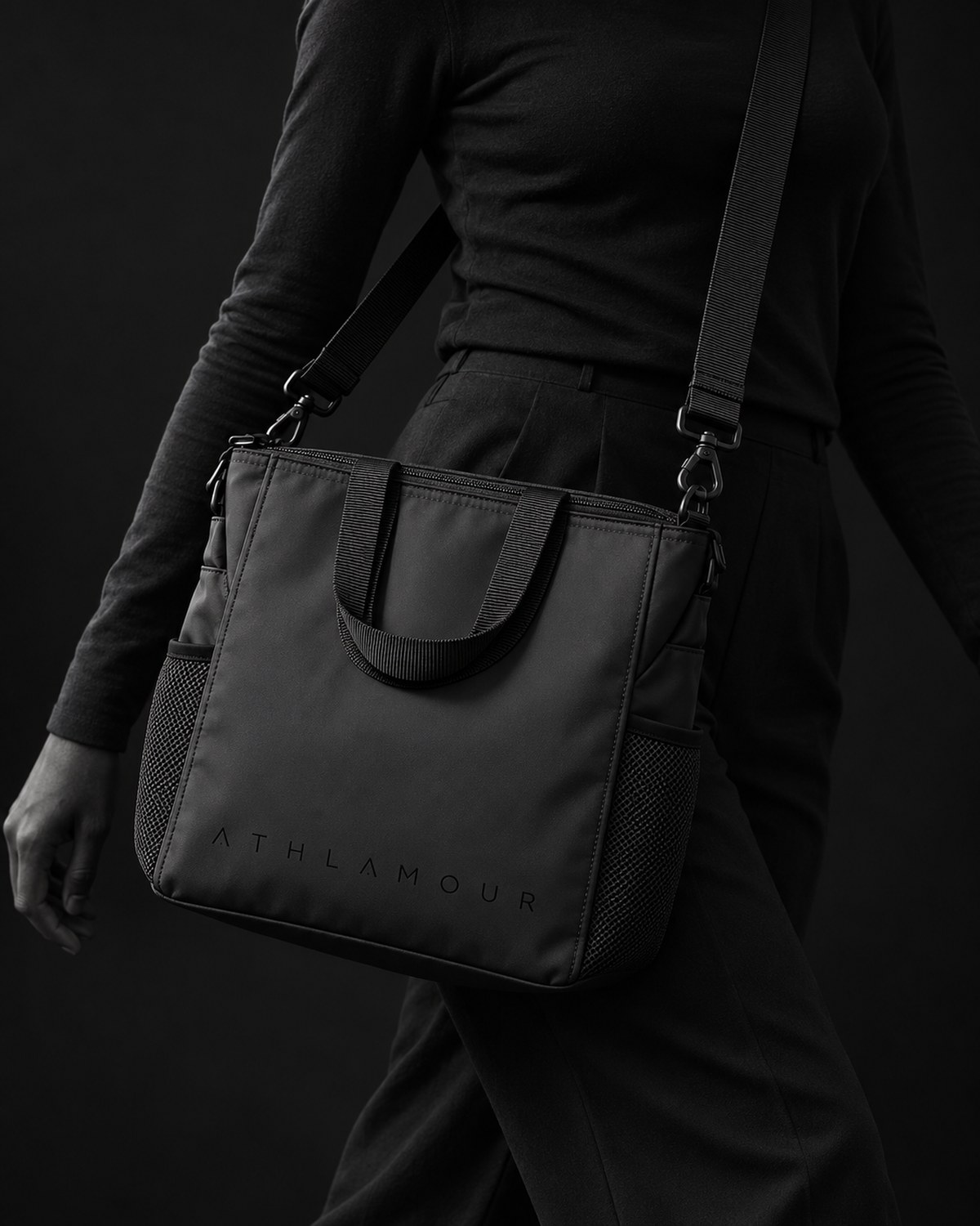 The Sporty Bag carried, in soft daylight