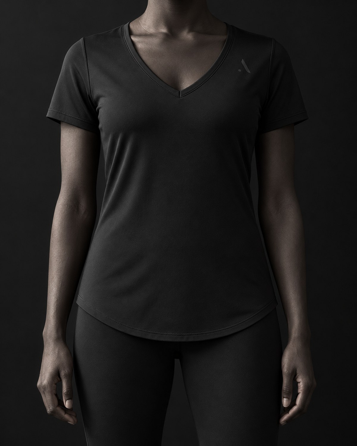 Laura on a model, standing in soft daylight